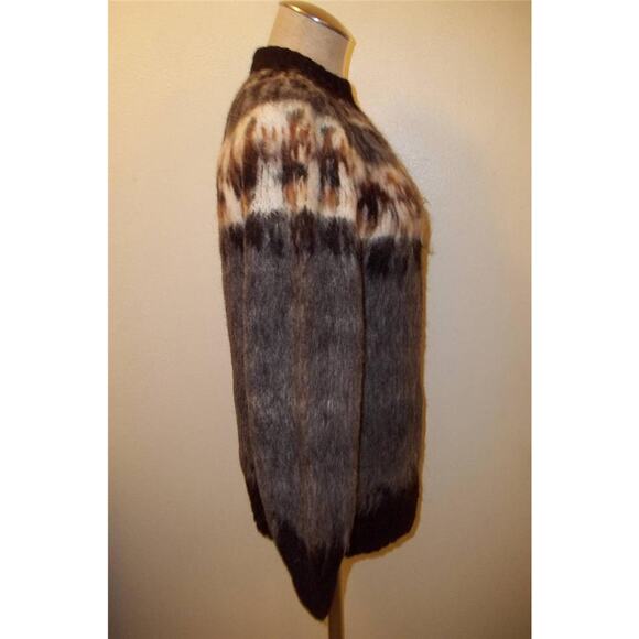 Vintage Wool Varied Brown & Beige Crew Neck Sweater L? - Picture 4 of 4